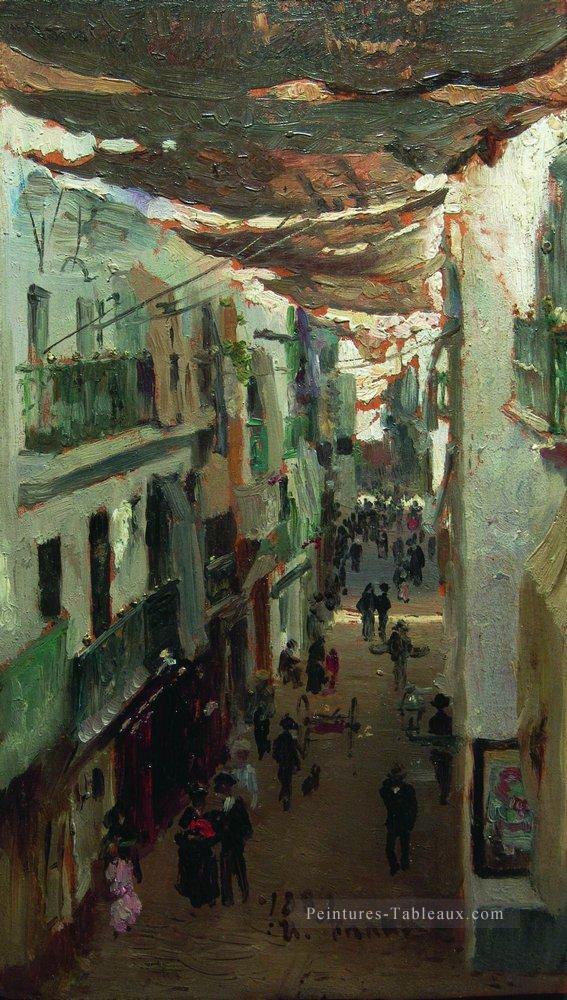 rue des serpents à seville 1883 Ilya Repin Peintures à l'huile